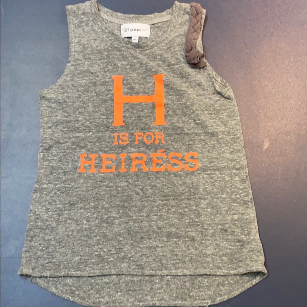 Grey tank top “H is for heiréss”